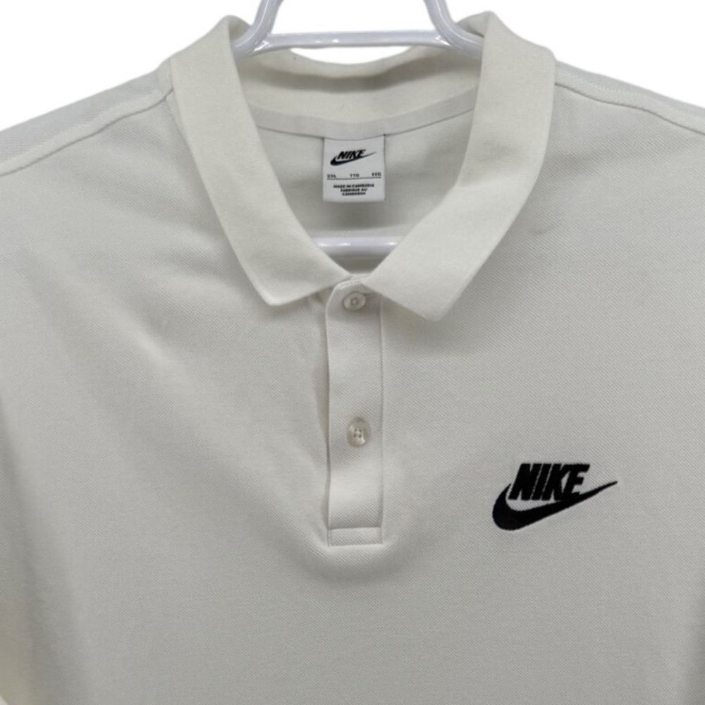 Nike Mens White Cotton Pique Short Sleeve Polo Shirt XXL 909746-100 Embroidered